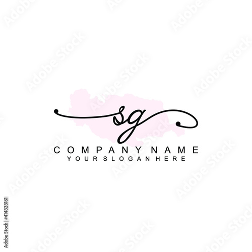 SG Initial handwriting logo template vector