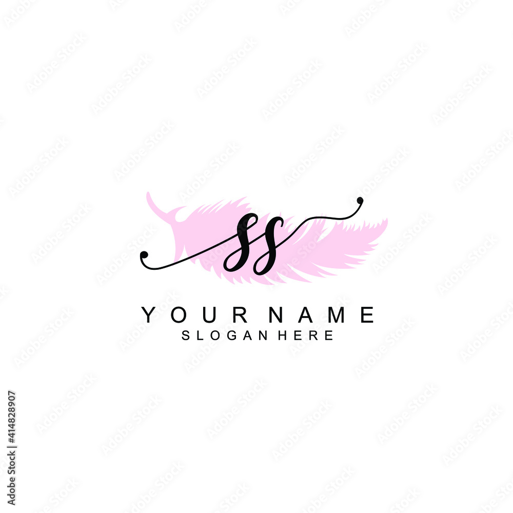 SS Initial handwriting logo template vector SS Initial handwriting logo template vector