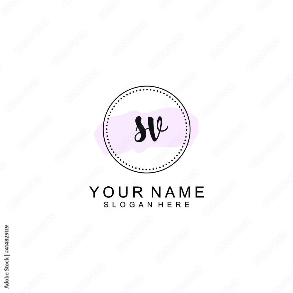SW Initial handwriting logo template vector