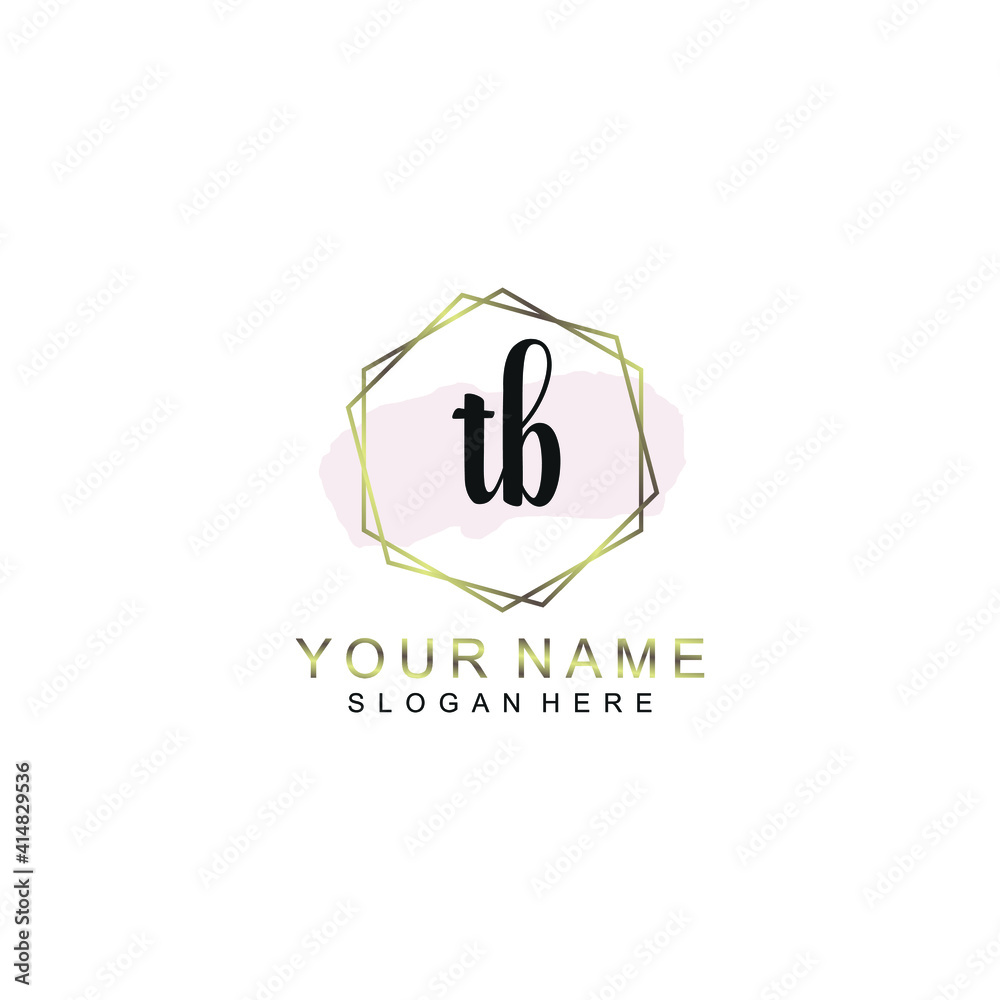 TB Initial handwriting logo template vector TB Initial handwriting logo template vector