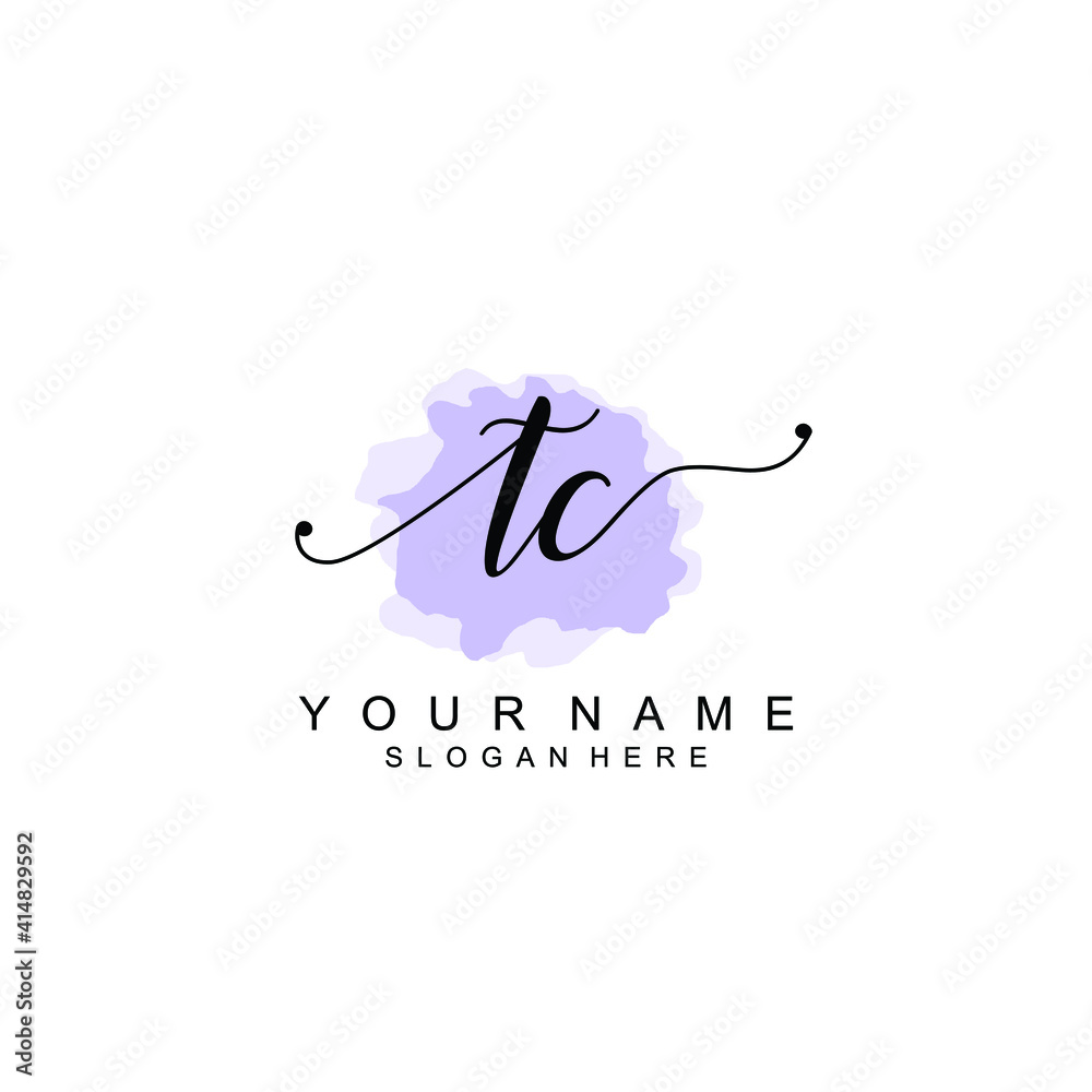 TC Initial handwriting logo template vector TC Initial handwriting logo template vector