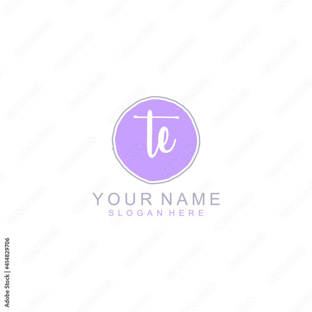 TE Initial handwriting logo template vector TE Initial handwriting logo template vector