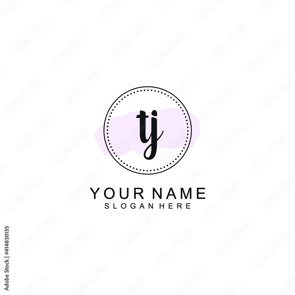 TJ Initial handwriting logo template vector TJ Initial handwriting logo template vector