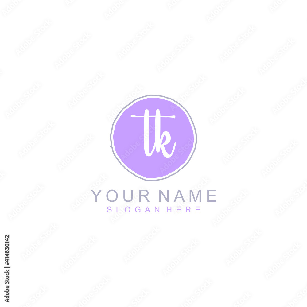 TK Initial handwriting logo template vector TK Initial handwriting logo template vector