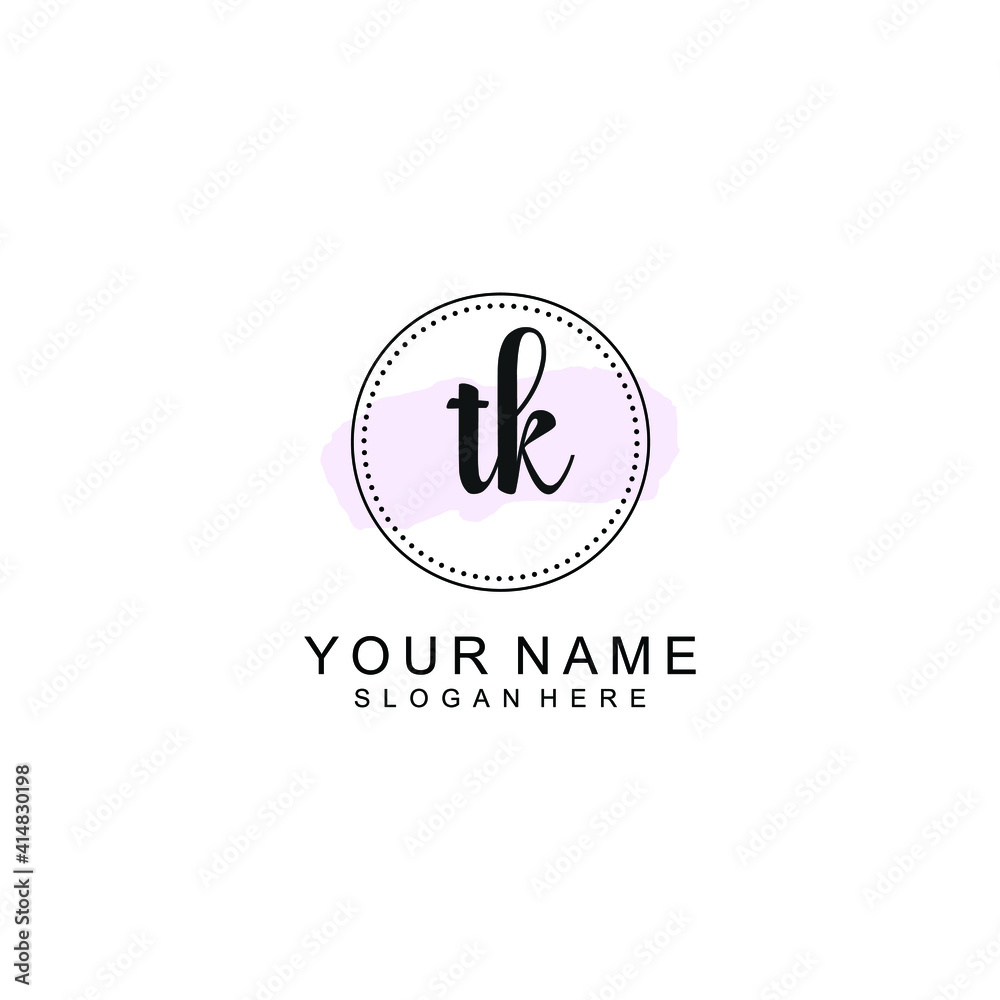 TK Initial handwriting logo template vector TK Initial handwriting logo template vector
