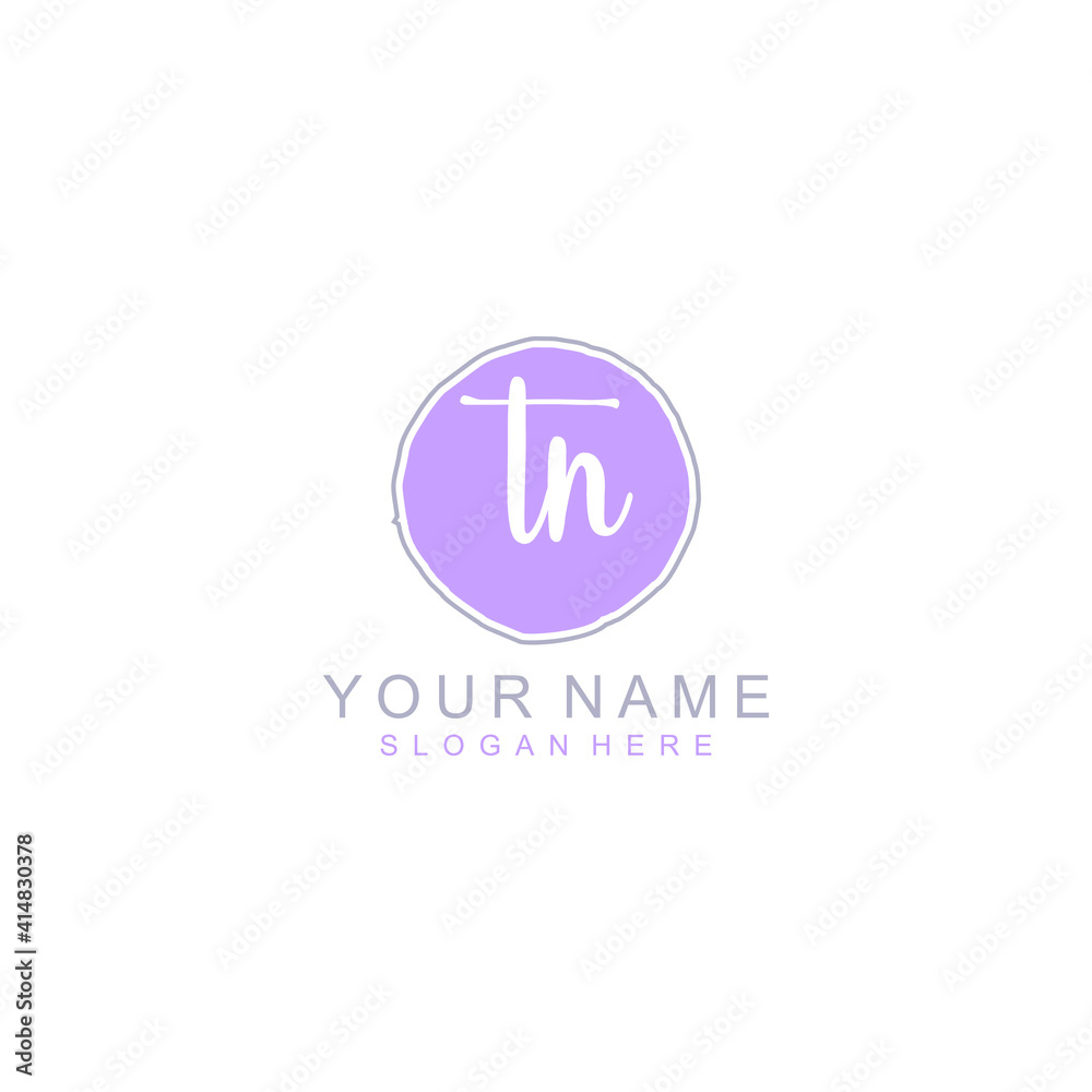 TN Initial handwriting logo template vector TN Initial handwriting logo template vector