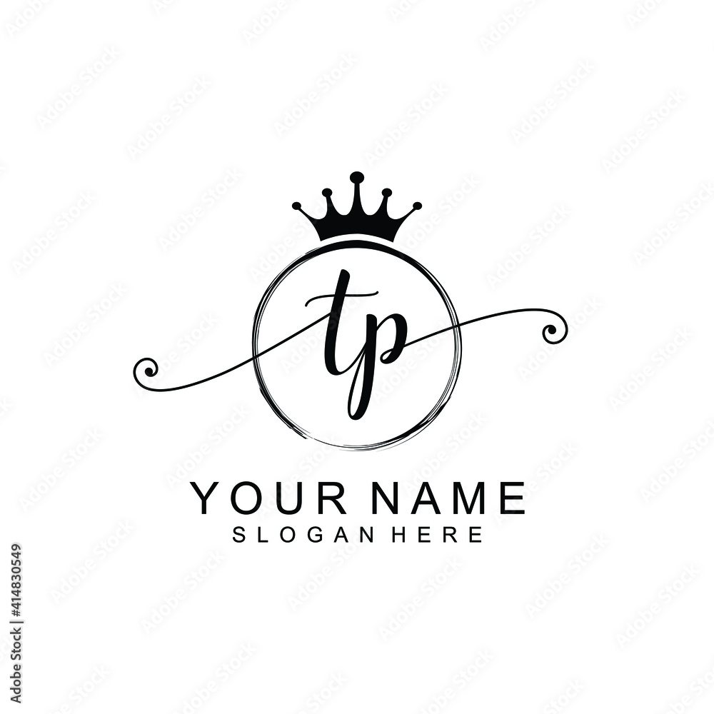 TP Initial handwriting logo template vector TP Initial handwriting logo template vector