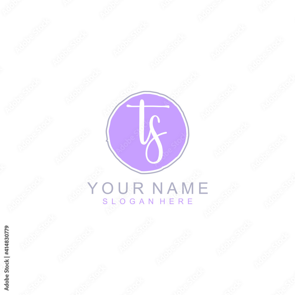 TS Initial handwriting logo template vector TS Initial handwriting logo template vector