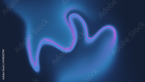 new minimalist abstract blue and pink neon color light style background with waves shape design ideas © Sani