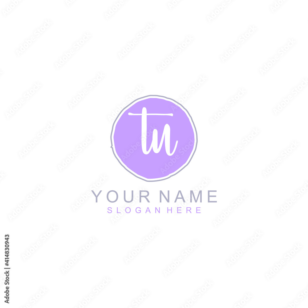 TU Initial handwriting logo template vector