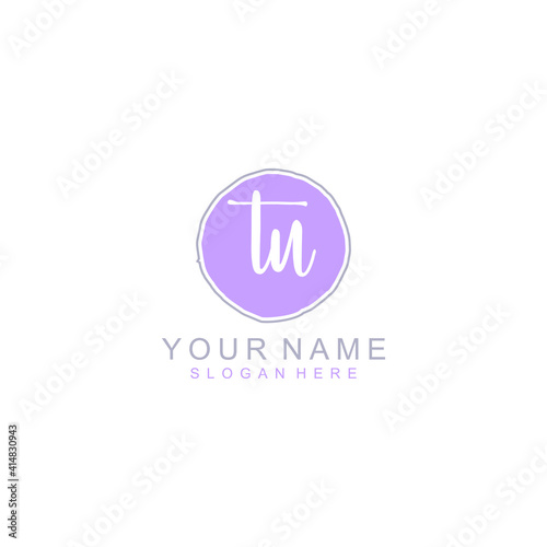TU Initial handwriting logo template vector © LAURIS