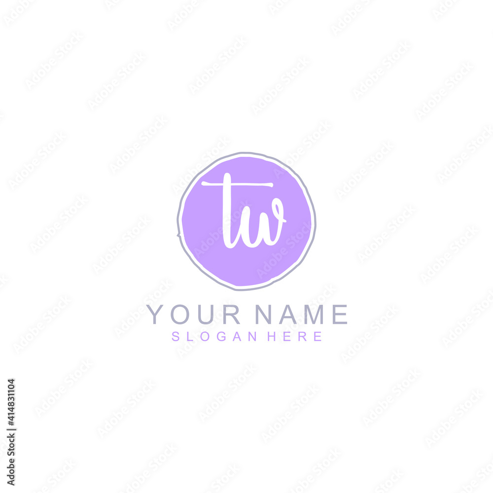 TW Initial handwriting logo template vector TW Initial handwriting logo template vector