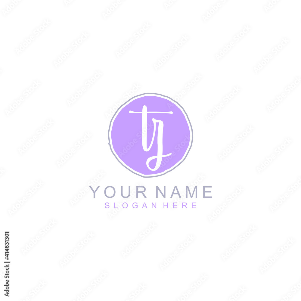 TZ Initial handwriting logo template vector TZ Initial handwriting logo template vector