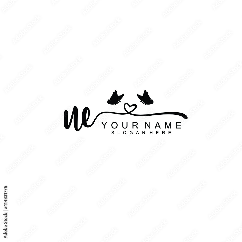 UE Initial handwriting logo template vector UE Initial handwriting logo template vector