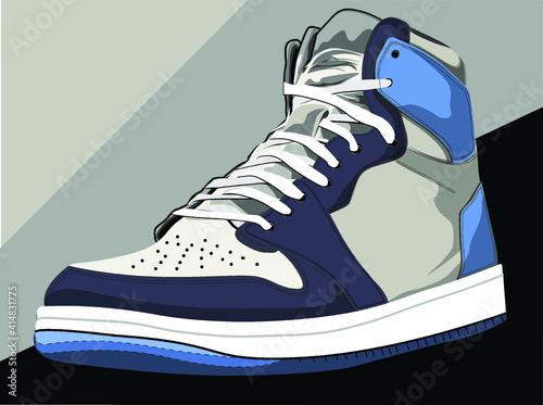 editable and scalable vector illustration of shoes, sneakers, boots