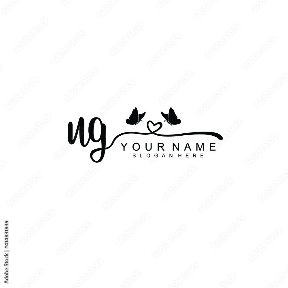 UG Initial handwriting logo template vector UG Initial handwriting logo template vector