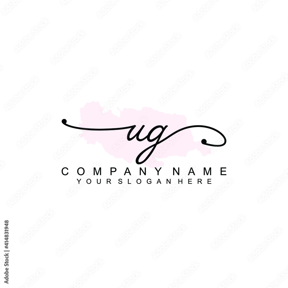 UG Initial handwriting logo template vector UG Initial handwriting logo template vector