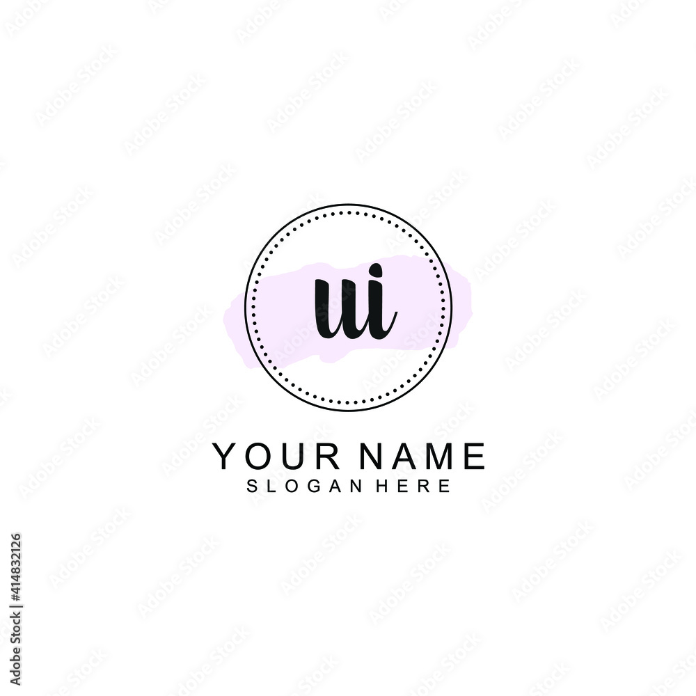 UI Initial handwriting logo template vector UI Initial handwriting logo template vector
