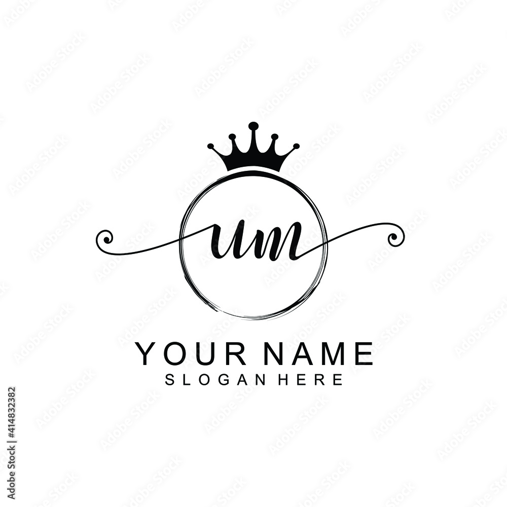 UM Initial handwriting logo template vector UM Initial handwriting logo template vector