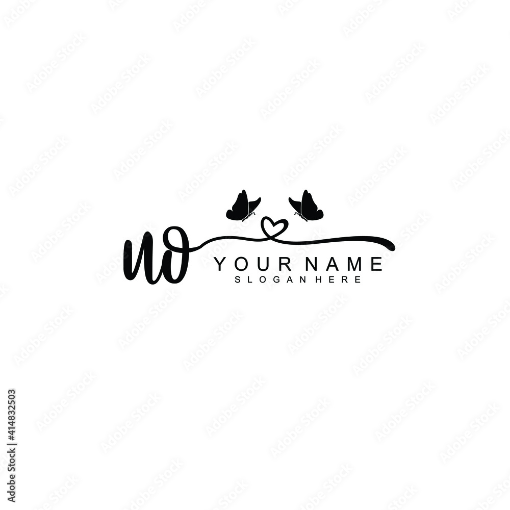 UO Initial handwriting logo template vector