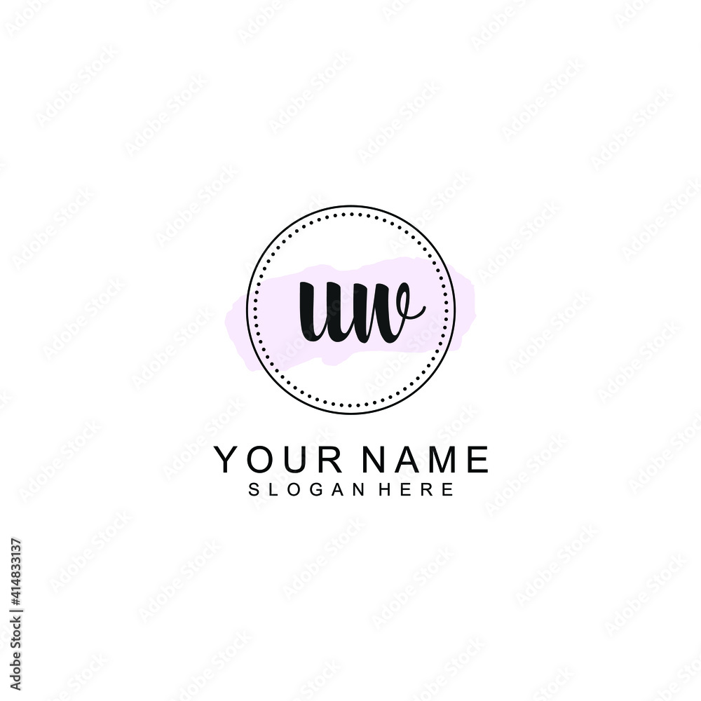 UW Initial handwriting logo template vector UW Initial handwriting logo template vector
