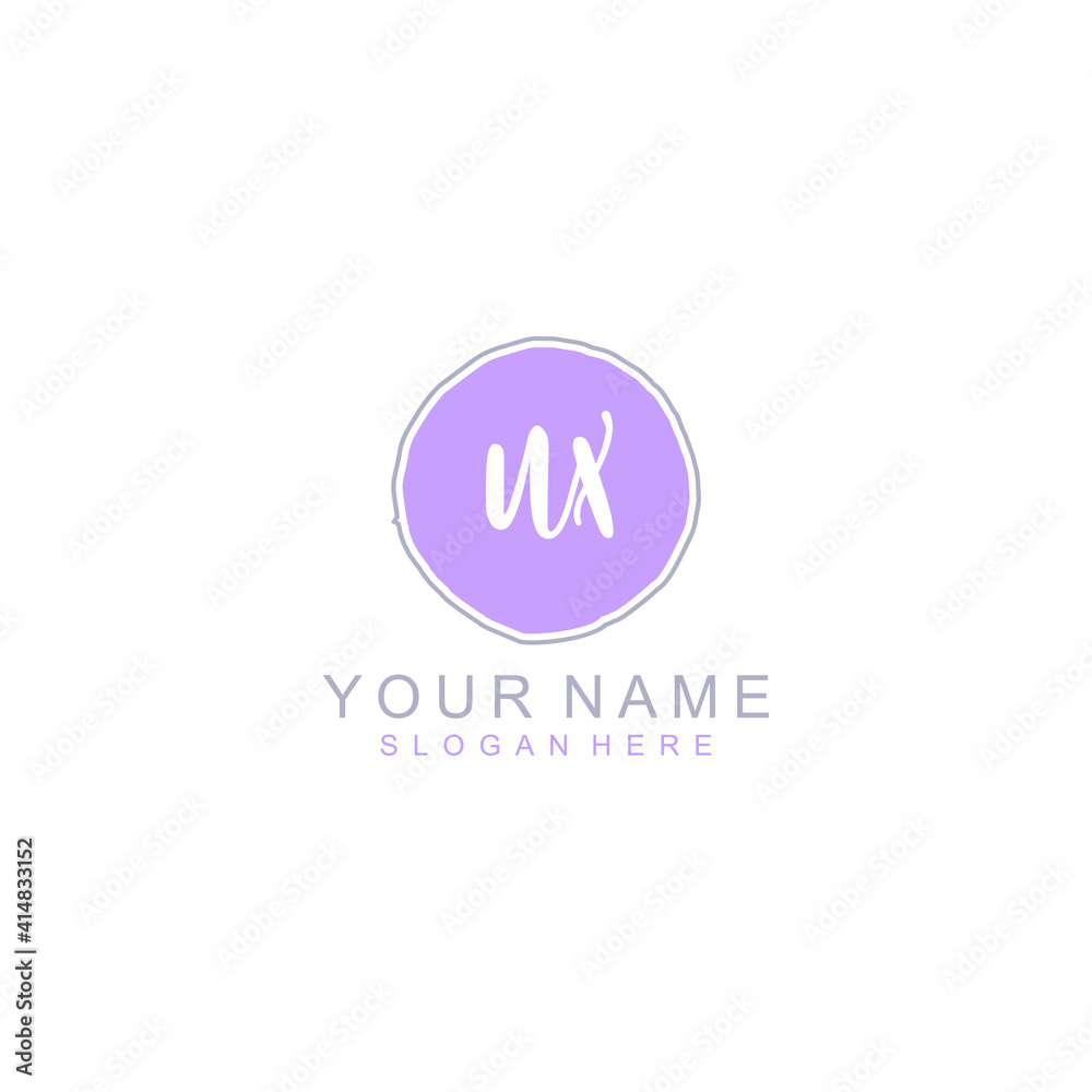 UX Initial handwriting logo template vector UX Initial handwriting logo template vector