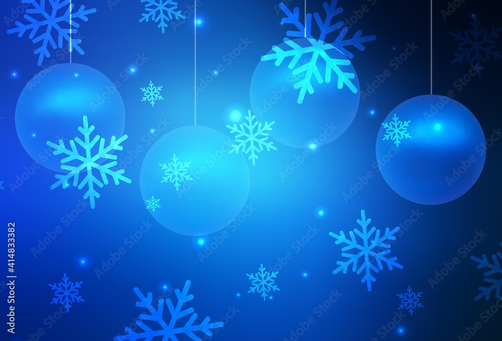Dark BLUE vector layout in New Year style. Dark BLUE vector layout in New Year style.