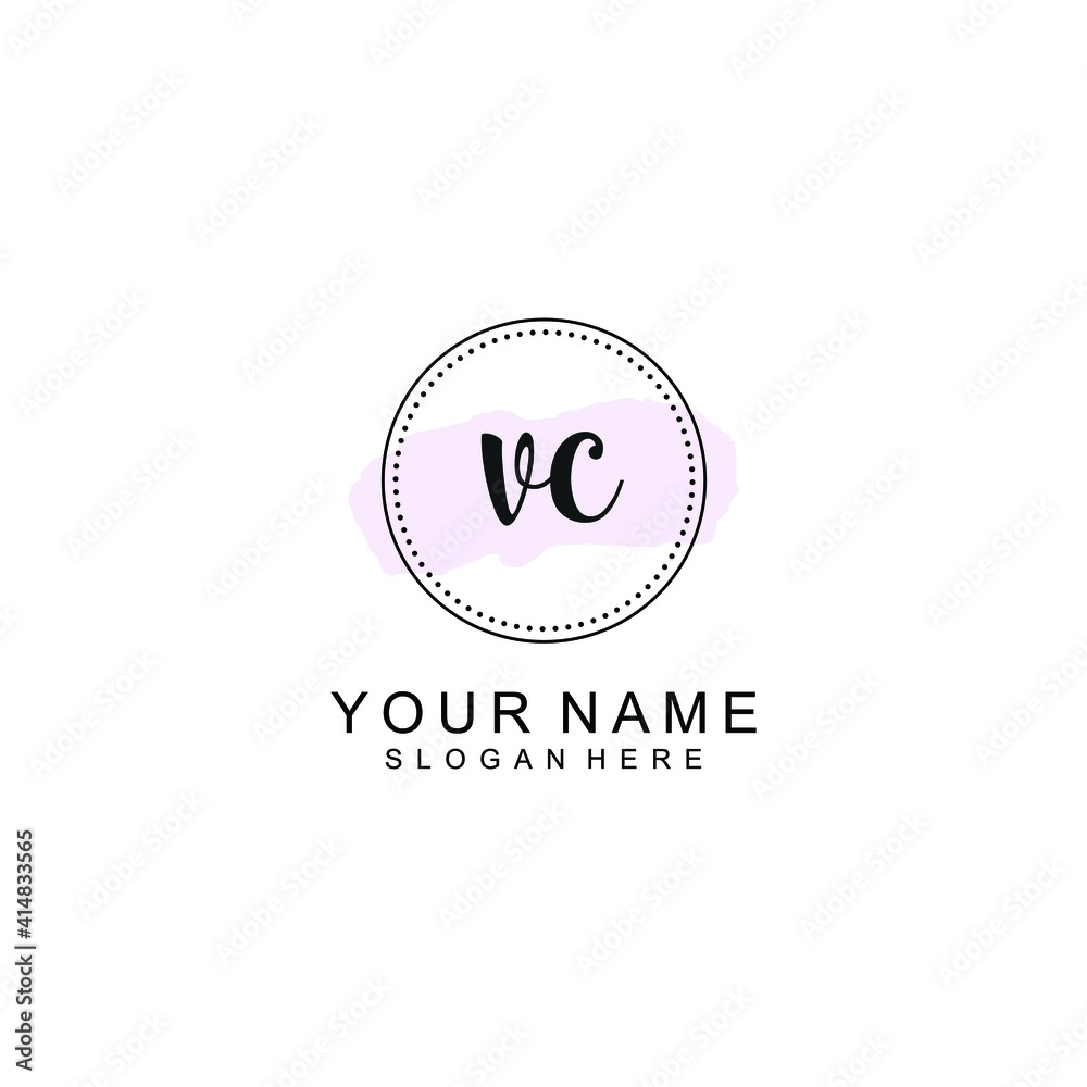 VC Initial handwriting logo template vector VC Initial handwriting logo template vector