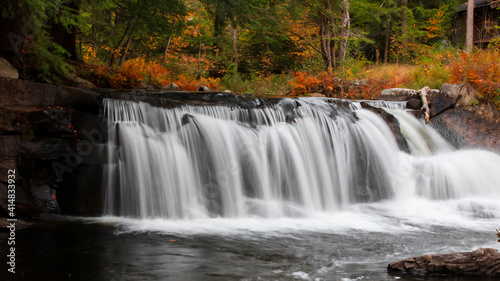 Water falls in rural Vermont in autumn time