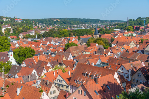 Aerial view of the old town of Tubingen, Germany photo