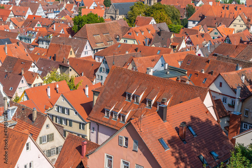 Aerial view of the old town of Tubingen, Germany photo