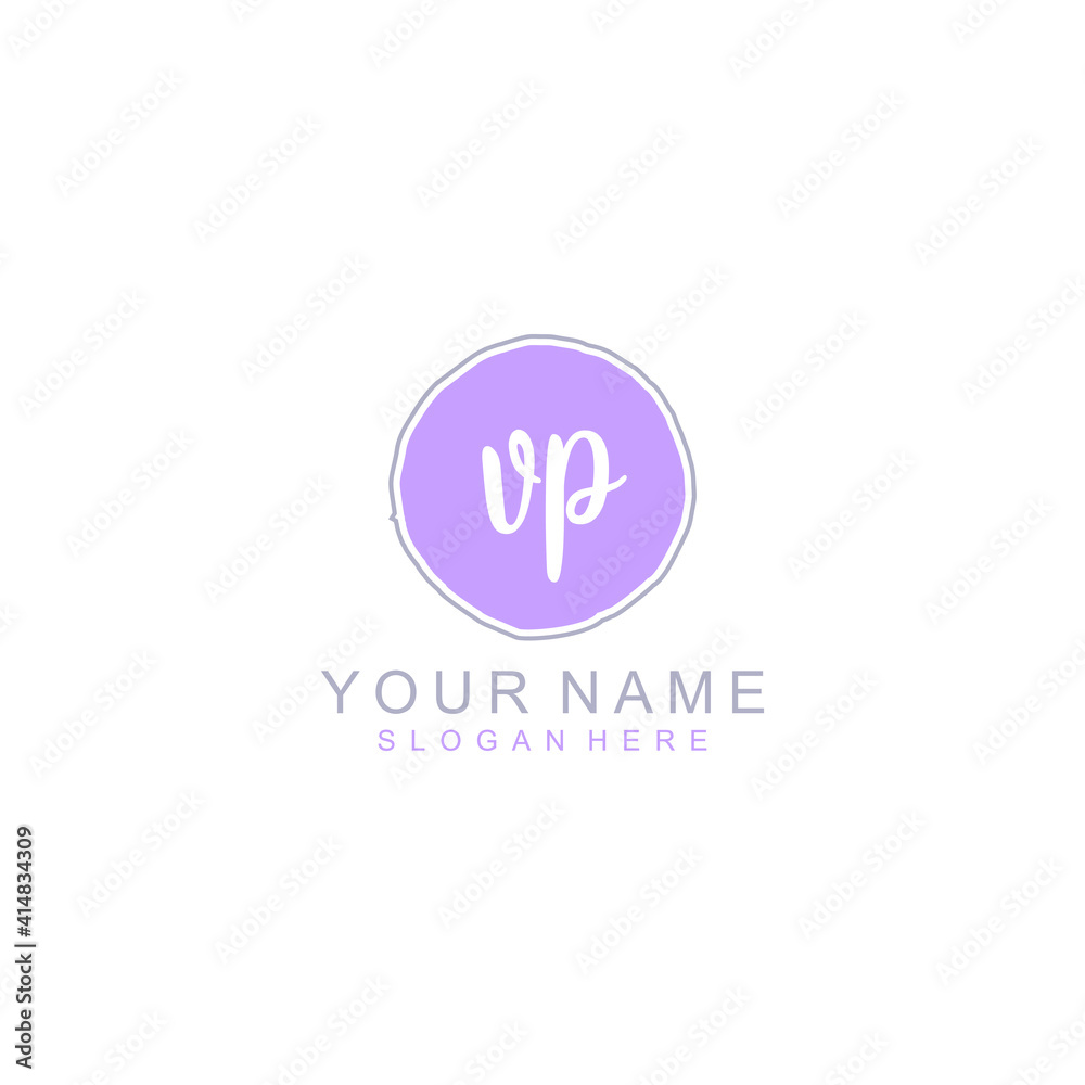 VP Initial handwriting logo template vector VP Initial handwriting logo template vector
