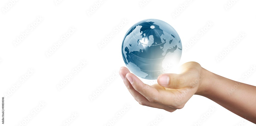 Globe in hand, Earth energy saving concept, image furnished by NASA Globe in hand, Earth energy saving concept, image furnished by NASA