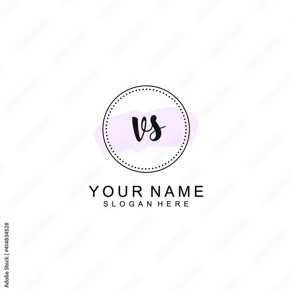 VS Initial handwriting logo template vector VS Initial handwriting logo template vector