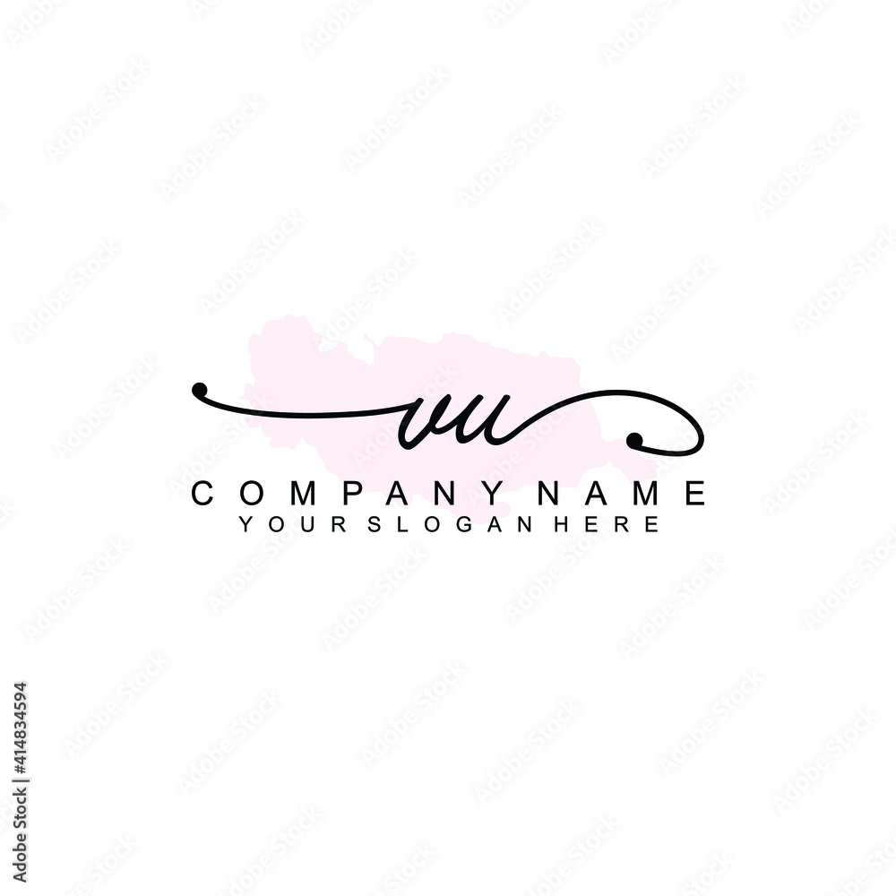 VU Initial handwriting logo template vector VU Initial handwriting logo template vector