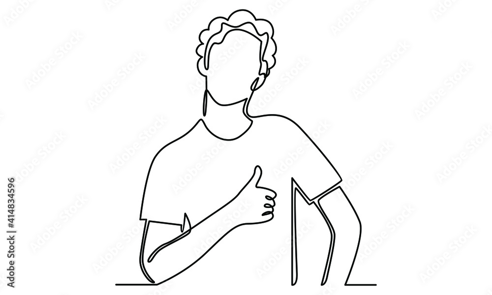 Continue line of businessman making okay sign Continue line of businessman making okay sign