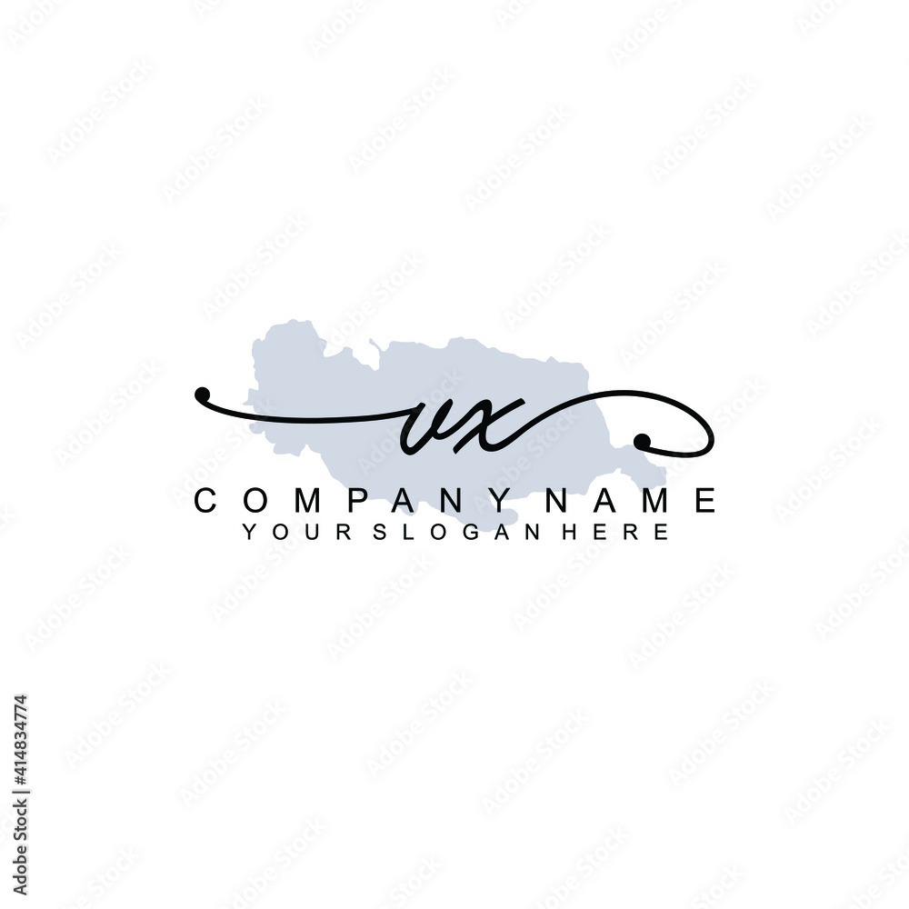 VX Initial handwriting logo template vector VX Initial handwriting logo template vector