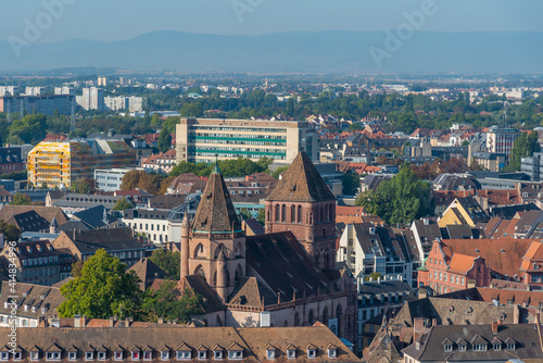 Aerial view of the old town of Strasbourg, France photo