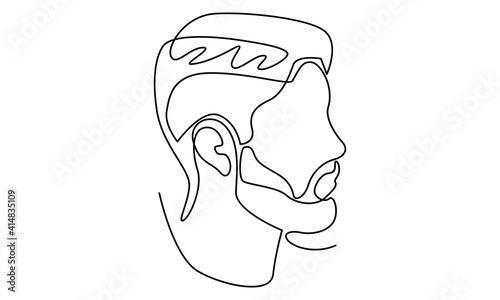 Continue line of man hairstyle