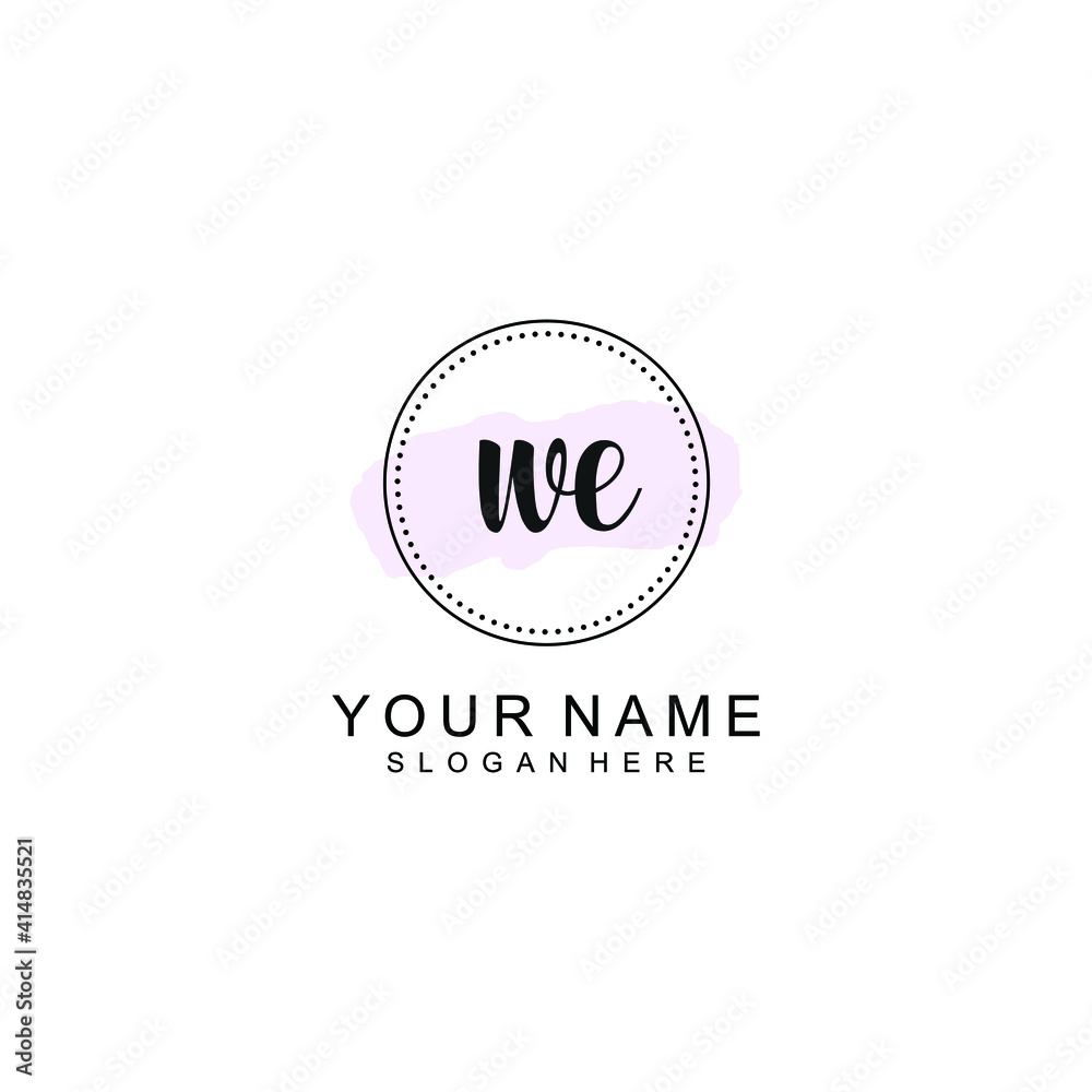 WE Initial handwriting logo template vector