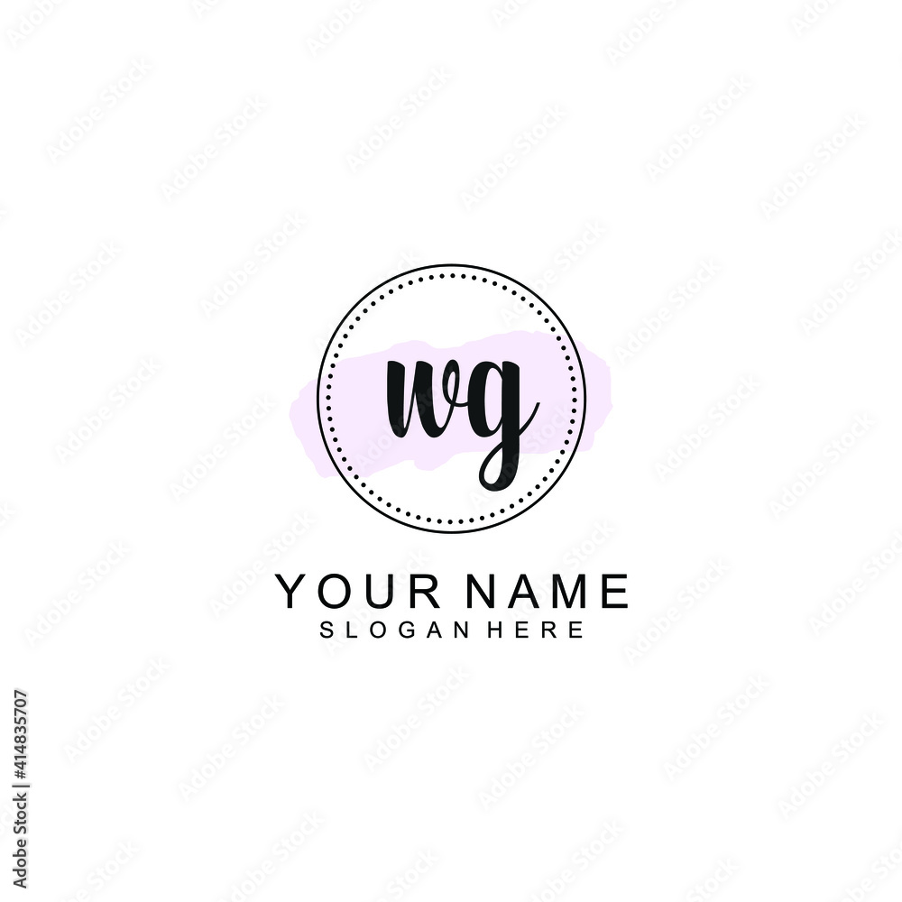 WG Initial handwriting logo template vector WG Initial handwriting logo template vector