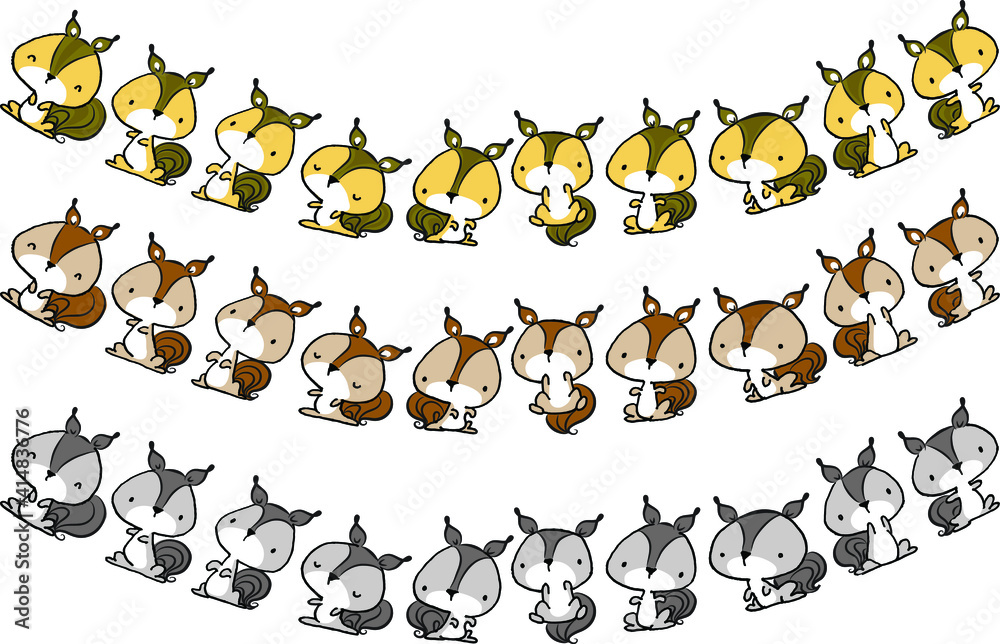 Obraz vector squirrel cartoon background border frame