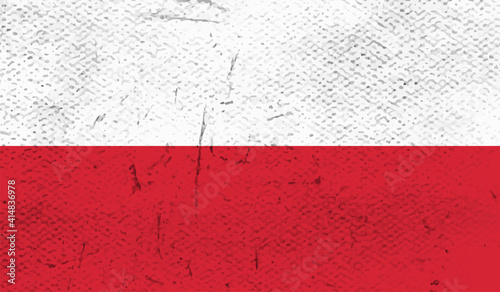 Grunge Poland flag textured background. Vector illustration © Stefan