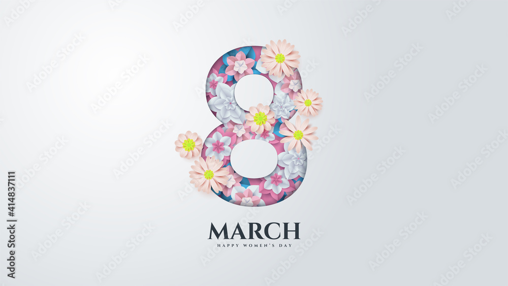 Womens Day With Illustration Number 8 With Flowers (1) Womens Day With Illustration Number 8 With Flowers (1)