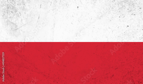 Foto Grunge Poland flag textured background. Vector illustration