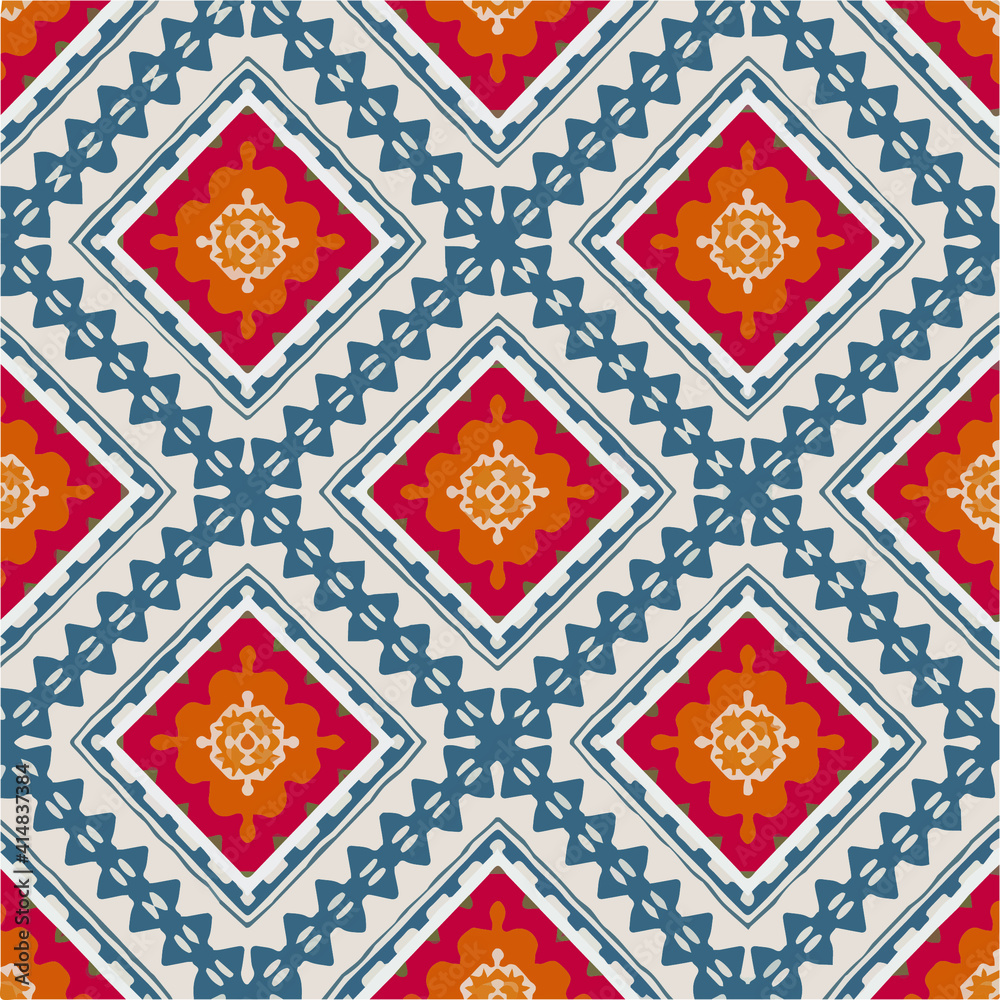 Seamless pattern with multicolored shapes. Seamless pattern with multicolored shapes.