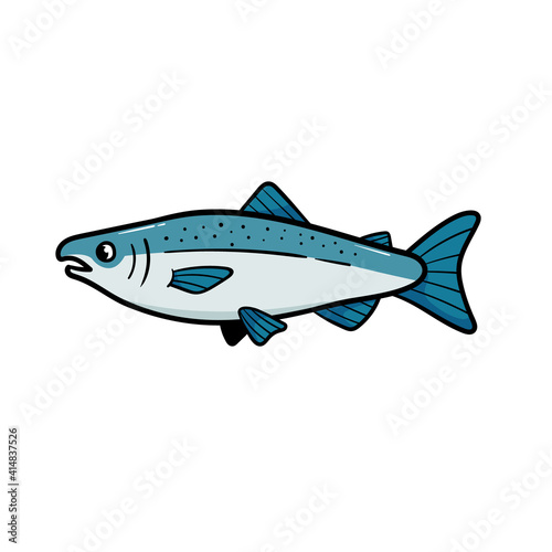 Vector Chinook Salmon Cartoon Illustration