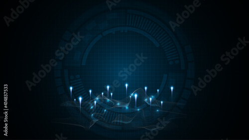 abstract virtual hologram digital map data infographic concept design background eps 10 vector