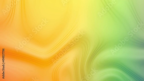 Colorful yellow green pastel 3D dynamic abstract liquid light and shadow artistic gradient wavy futuristic texture pattern background