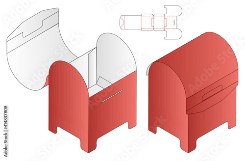 Box packaging die cut template design. 3d mock-up